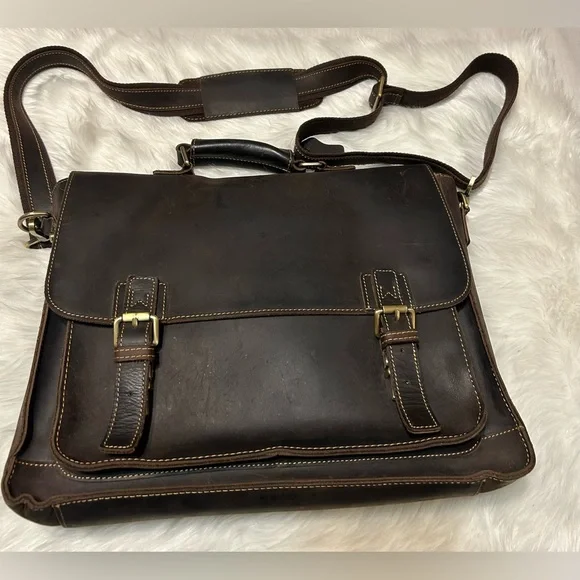 Rowan Full Grain Water Buffalo Leather Briefcase for Men - Picture 5 of 16